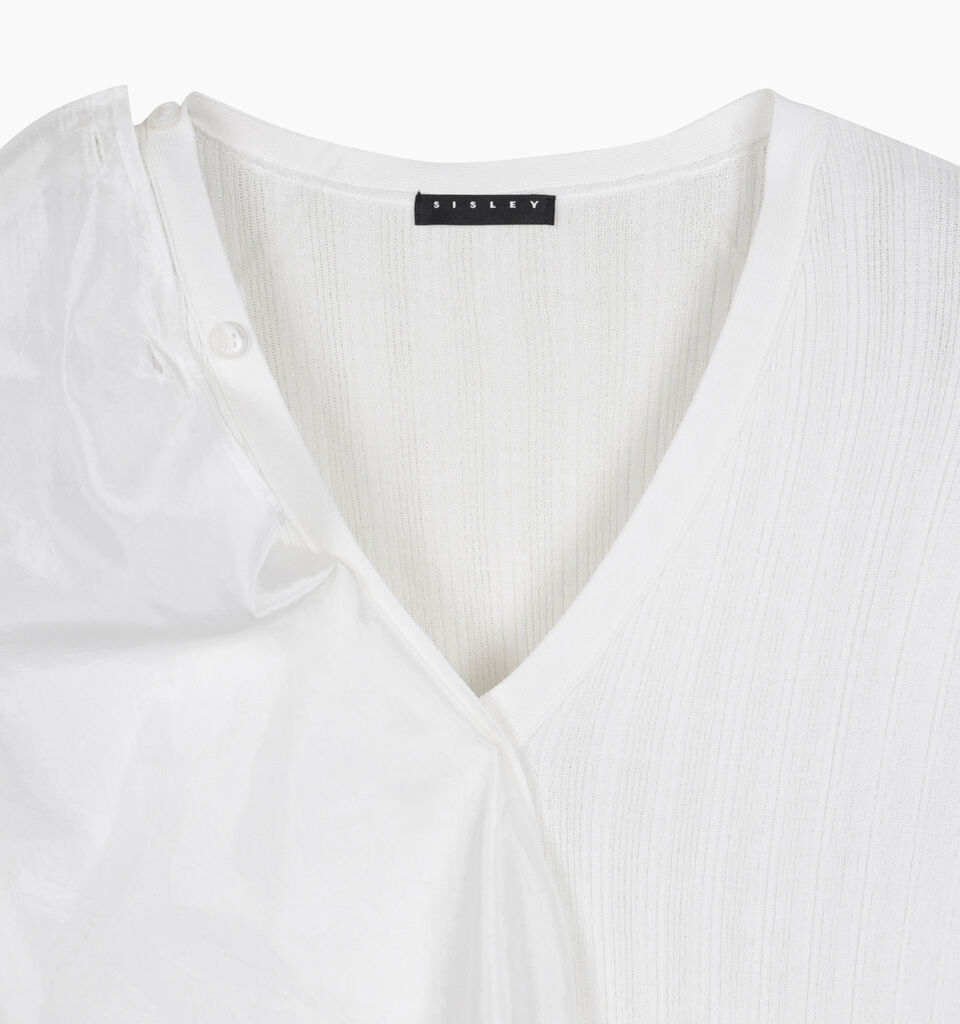 SLEEVELESS SWEATER - null - Creamy White | Sisley K image number 3